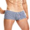 Linjinx Men's Cotton Boxer Shorts Low Rise Plaid Loose Fit Boxers Buttoned Pouch Underwear Shorts Type A Black Large view 2