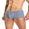 Linjinx Men's Cotton Boxer Shorts Low Rise Plaid Loose Fit Boxers Buttoned Pouch Underwear Shorts Type A Black Large view 3