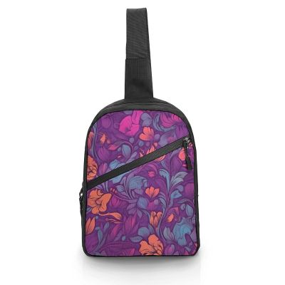 GFLFMXZW Color Flower Pattern Cross Chest Bag Crossbody Backpack for Women Men Sling Bag Travel Hiking Daypack