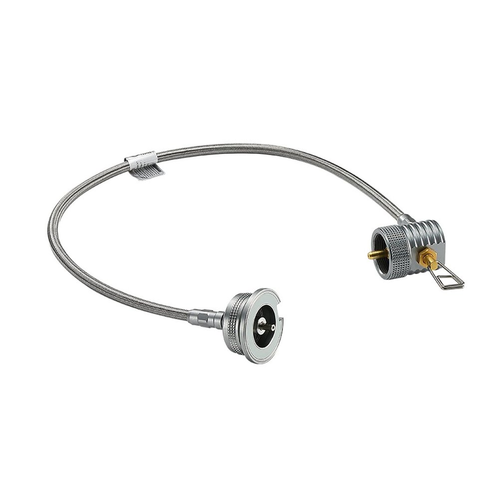camping moon Small 16oz/1lb Propane Tank to Butane Stove Adapter with Built-in Regulator and Extended Hose Pipe 50cm