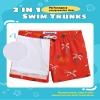 maamgic Boys Swim Trunks with Compression Liner Toddler Stretch Swim Shorts Quick Dry Swimming Trunks Boxer Brief 2 in 1 Beach Shorts Red Pineapple 8 view 2