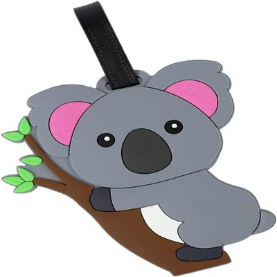 Koala Luggage Tag - Cute Koala Bear Luggage Tags for Travel Women Man,Funny Kids Backpack Suitcase Tag Cute Clear,Name ID Identifier Durable (Grey Koala)