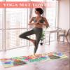 Futuregrace Yoga Towel with Corner Pockets Happy Birthday Cake Gift Balloon Streamer Yellow Sweat Absorbent Lightweight Hot Yoga Towels 26"x74" Soft Yoga Blanket for Gym Fitness Workout view 2