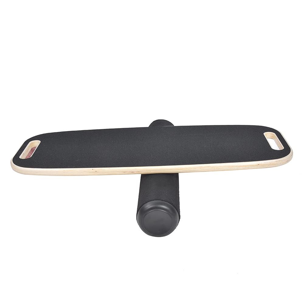 XHTLLO Wooden Anti Skid Yoga Balance Board, Beech Rehabilitation Training Tool for Home Fitness, Improves Balance and Coordination, Compact and Portable, Includes Roller, for Children, Adults