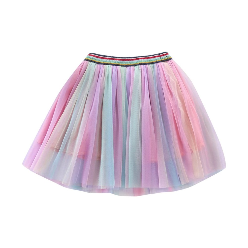 NineFit Basics Birthday Skirt for Girls Layered Mini Rainbow Tutu Ballet Skirt for Toddler Girls Colorful Ruffle (Purple, 3-4 Years)