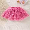 NineFit Basics Toddler Baby Girls Butterfly Tutu Skirt Layered Ballet Tulle Dance Skirt Princess Party Skirts for (Hot Pink, 6-7 Years) view 2
