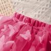 NineFit Basics Toddler Baby Girls Butterfly Tutu Skirt Layered Ballet Tulle Dance Skirt Princess Party Skirts for (Hot Pink, 6-7 Years) view 3
