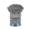 MOGUI Be Salty Stay Lit T-Shirt Be Salty Stay Lit Tank Be Salty Matthew 5 13 T Shirt Women Crewneck T Shirts Christian Gift Grey, Small view 1