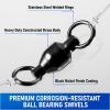 Alwonder 30-Pack Ball Bearing Swivels Fishing Tackle, High Strength Stainless Steel Solid Welded Rings Barrel Swivel Hook Line Connector with Black Nickel Coating Saltwater Freshwater #1 view 3