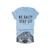 MOGUI Be Salty Stay Lit Tshirt Be Salty Stay Lit Matthew Shirt Be Salty Matthew 5 13 T Shirt Women Bible Religious Tshirts Religious Tee Blue, Small view 1