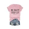 MOGUI Be Salty Stay Lit Tshirt Be Salty Stay Lit Matthew Shirt Be Salty Matthew 5 13 T Shirt Women Bible Religious Tshirts Religious Tee Pink, Small view 1