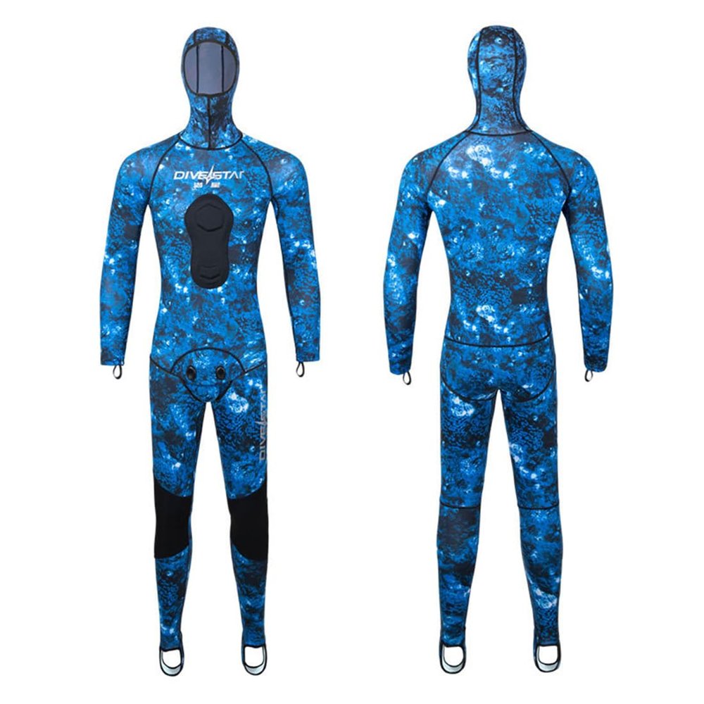 0.5mm Thin Spearfishing Wetsuit for Men Women,Two-Piece Set Wetsuit Sports Dive Skins Swimwear for Snorkeling Surfing Scuba Diving Swimming Kayaking Sailing Canoeing (Blue, XS)