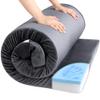 HOMBYS Memory Foam Camping Mattress for Outdoor Sleeping, 3" Thick Roll Up Porable Camping Mattress Pad Mat for Travel Truck Bed Tent (Grey, Kids-62"x26"x3") view 1