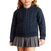 Navy Blue Cardigan for Girls Long Sleeve Fall Zipper Jacket for Kids Size 8-10 view 1