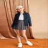 Navy Blue Cardigan for Girls Long Sleeve Fall Zipper Jacket for Kids Size 8-10 view 2