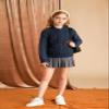 Navy Blue Cardigan for Girls Long Sleeve Fall Zipper Jacket for Kids Size 8-10 view 4