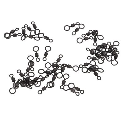 Yuecoom Rolling Barrel Fishing Swivels, 50pcs High Tensile Stainless Steel Fishing Barrel Swivels for Fishing Applications