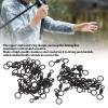 Yuecoom Rolling Barrel Fishing Swivels, 50pcs High Tensile Stainless Steel Fishing Barrel Swivels for Fishing Applications view 3
