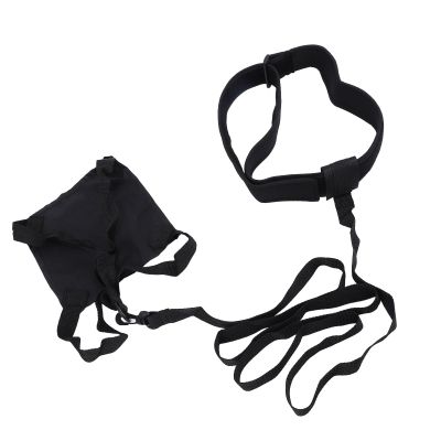 Swim Parachute, Swimming Belt Swim Training Exerciser Belt with Drag Parachute, Swimming Harness Swim Training Equipment for Adults and Kids (Black)