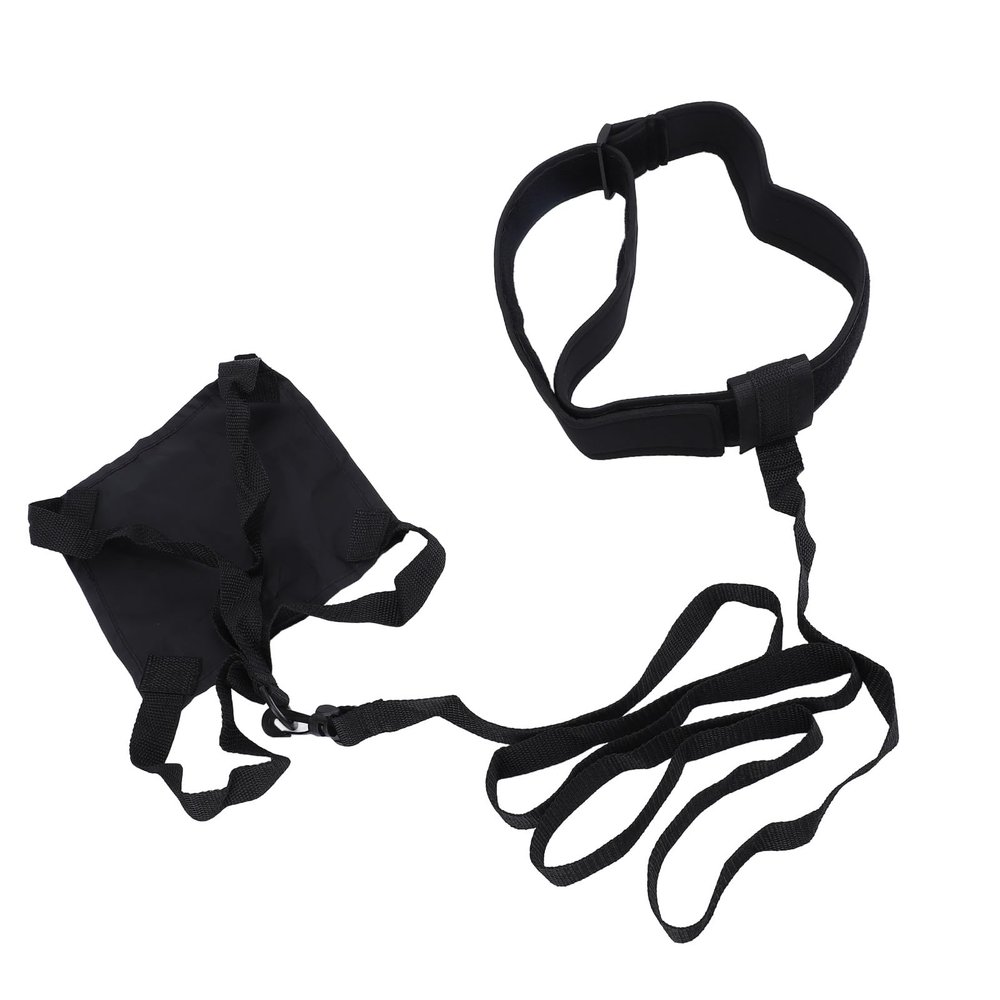 Swim Parachute, Swimming Belt Swim Training Exerciser Belt with Drag Parachute, Swimming Harness Swim Training Equipment for Adults and Kids (Black)