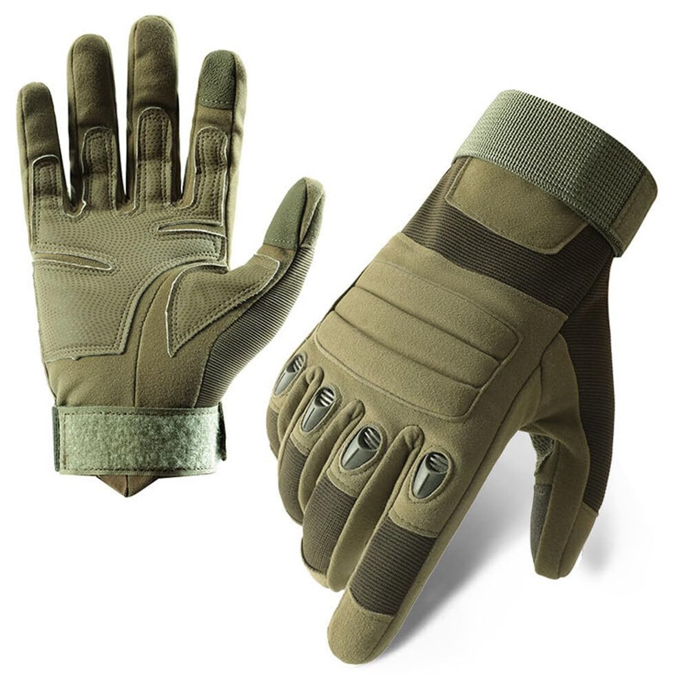 Tactical Gloves for Men -Touch Screen Work Gloves Motorcycle Dirt Bike Training Full Finger Gloves Hard Shell & Palm Padding Mittens for Camping Driving ATV Hiking Climbing Sports Training