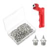 PATIKIL 1/4 Inch Steel Track Spikes, 120 Pack Sports Shoes Spikes Replacement Accessories with Spike Wrench for Long Jumping Running, Silver Tone view 1