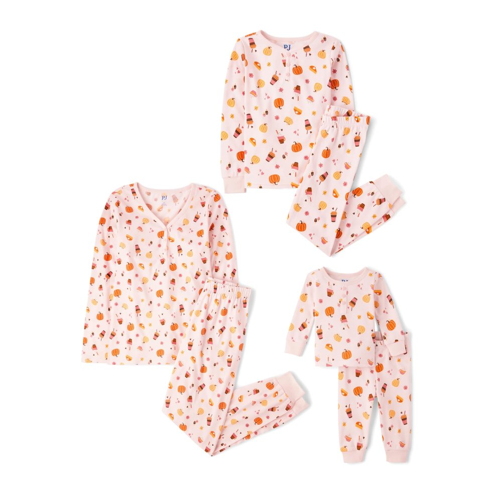 The Children's Place,Unisex Baby,Family Matching, Holiday Pajama Sets, Cotton,Pumpkin/Candy Halloween,10