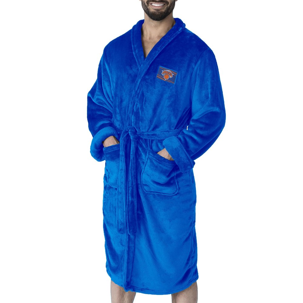 Northwest NBA New York Knicks Transfer Patch Silk Touch Bath Robe, Large/X-Large, Fast Track Royal Blue