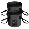 BANCHELLE Collapsible Bucket Water Container Portable Folding Camp Wash Basin for Outdoor Traveling Hiking Fishing Car Washing Gardening Camping 2 PCS (Black, 12L) view 1