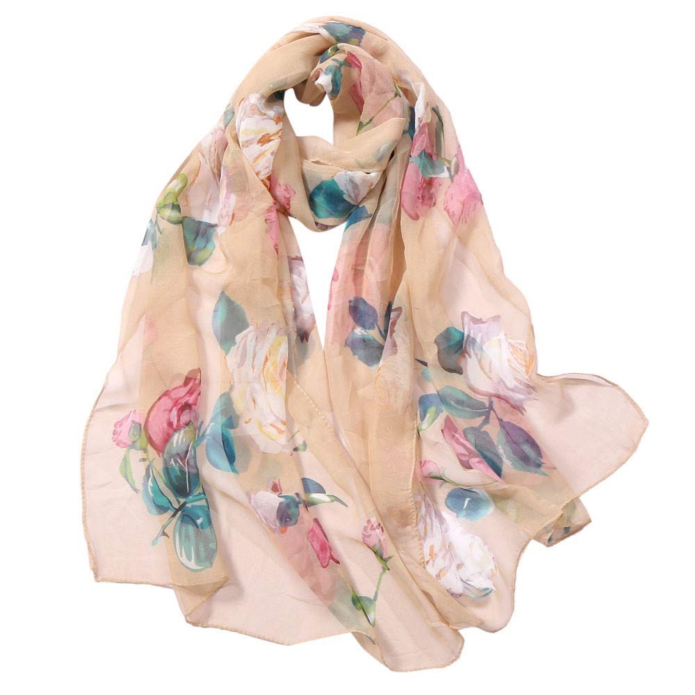 YOLAI Women Shawls And Wraps For Evening Dresses Like Chiffon Silk Scarf Formal Silky Pashmina Shawls (Pink, One Size)