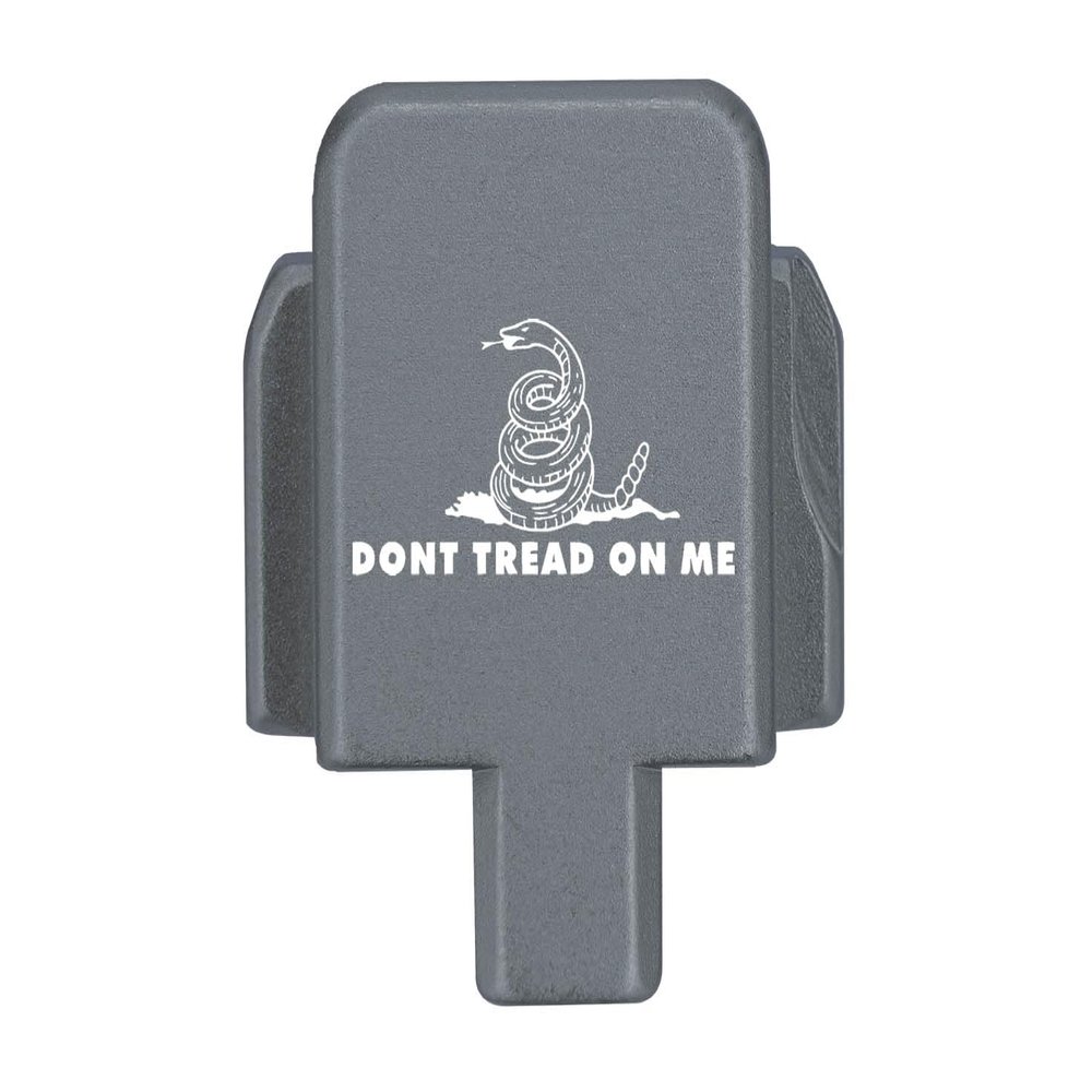 NDZ Performance Rear Slide Cover Plate for Sig P320 Series 9mm .40 .357 .45 ACP Laser Engraved Anodized Aluminum in Gray, Made in The USA - Don't Tread On Me 2