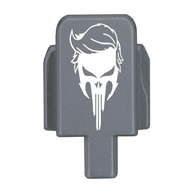 NDZ Performance Rear Slide Cover Plate for Sig P320 Series 9mm .40 .357 .45 ACP Laser Engraved Anodized Aluminum in Gray, Made in The USA - Trump Skull
