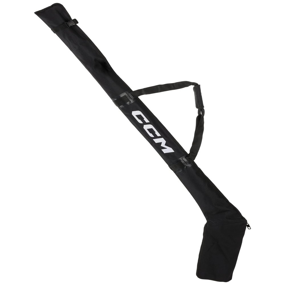 CCM Hockey Stick Bag, Polyester, Can Fit up to 4 Senior Sticks, Padded Shoulder Strap, Adjustable Buckle Strap, Black