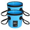 BANCHELLE Collapsible Bucket Water Container Portable Folding Camp Wash Basin for Outdoor Traveling Hiking Fishing Car Washing Gardening Camping 2 PCS (Blue, 12L) view 1