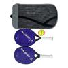 Aosekaa 1 Pair Beach Tennis Rackets with Bag Shock Absorption Beach Tennis Paddles for Child Beach Tennis Racquet for Park Outdoor, Blue view 1