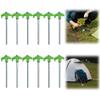 12pcs Tent Stakes Heavy Duty,8" Screw in Tent Stakes,Tent Pegs,Ground Anchors Screw in,Camping Non-Rust Ground Stakes for Young Trees Straightening,Patio,Garden,Grassland,Outdoor (Green) view 1