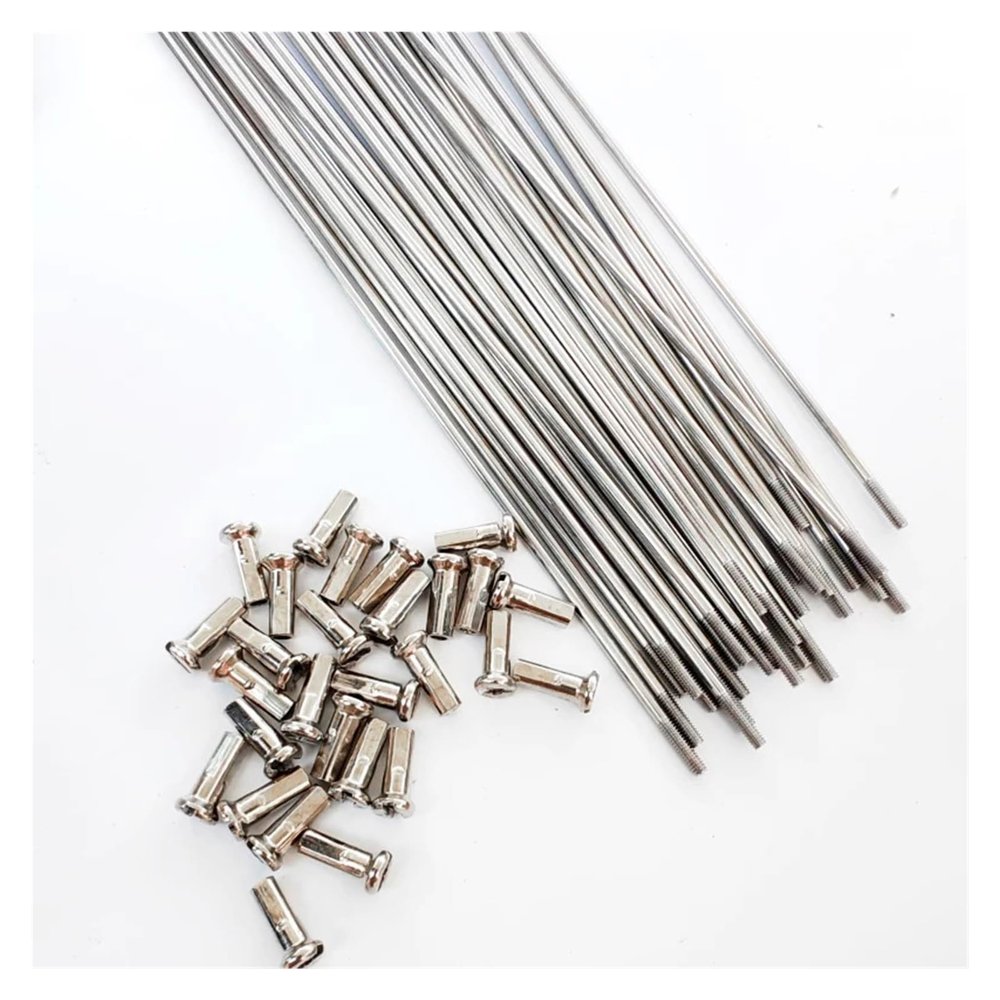 QUYNAGER 20Pcs 13G 304 Stainless Steel for Bicycle Spokes with Copper Nipples Mountain Road Bike High Strength Electric for Bicycle Spokes(13G 215mm 20pcs)
