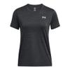 Under Armour Women's Velocity Twist Short Sleeve Crew Neck T Shirt, (001) Black / / Metallic Silver, Medium view 4