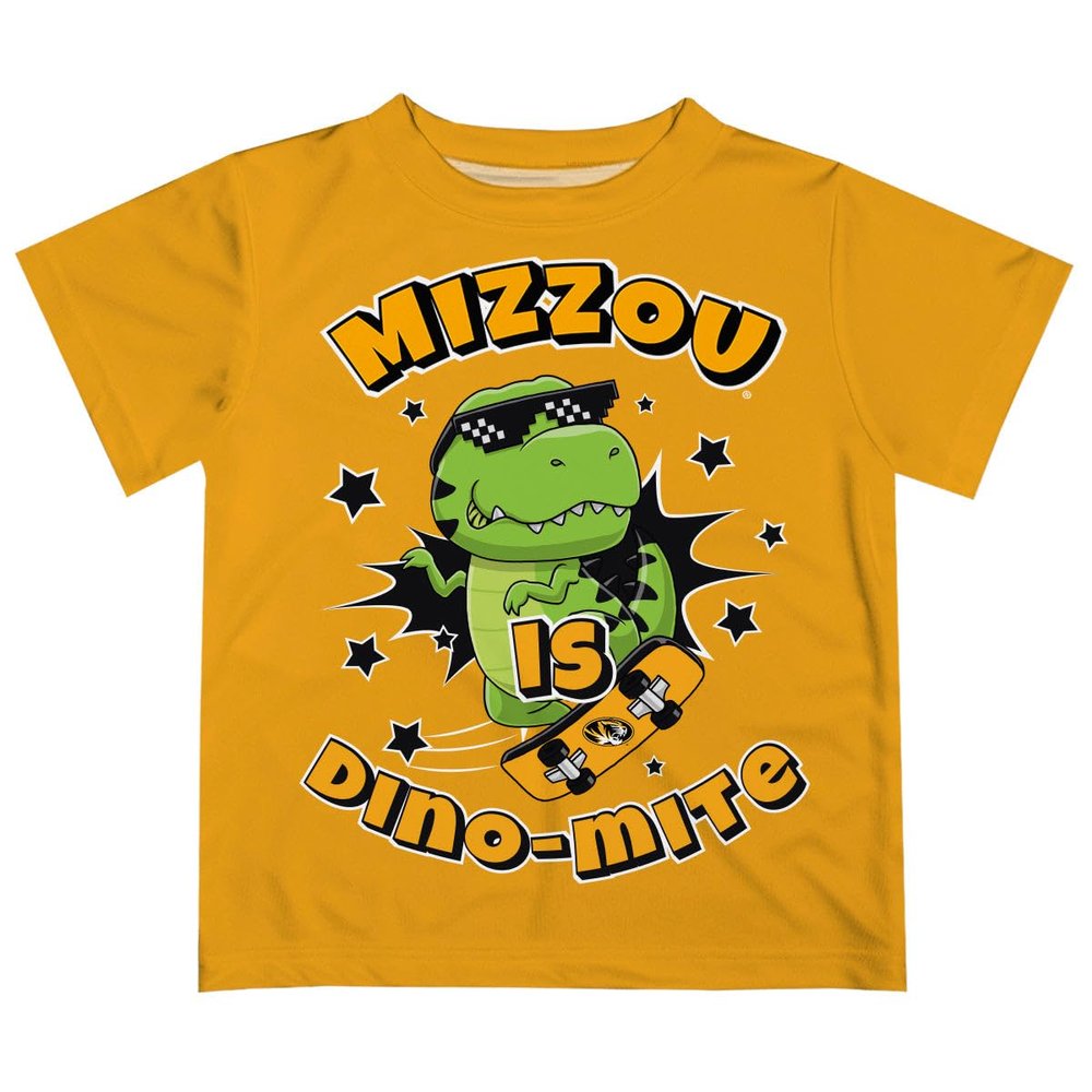 Missouri Tigers MU Dino-Mite Boys Game Day Gold Short Sleeve Tee