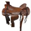 NineFit Basics Western Roping Saddle Ranch Work Pleasure Tooled Leather Trail TACK Set 15 16 17 18 (16 Inch), Brown, 7500WOOD view 4