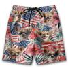 Patriotic Chihuahua Mens Swim Trunks - Amreican Tropical Hawaiian Mens Shorts - Summer Drawstring Beachwear Shorts Series 71 Size S view 1