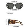 COTIA Heart-shaped Punk Y2k Sunglasses Women Trend Rhinestone Love Sun Glasses Lady Party Shades Streetwear Sunglass W35 (beige tea) view 4
