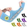 TUSANEII Custom Arm Sleeve 1 Pair,Personalized Sun Protection Compression Arm Sleeves Elastic Breathable Oversleeve Sleeves Covers For Cycling Football Volleyball Baseball, LightSkyBlue view 1