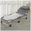 ZTGL Grey b,193x68cm, Camping Cot for Adults, Oversized Adjustable 5-Position Folding Chaise Lounge Chair, Ultralight Folding Cot, Portable Recliner with Pillow, Sun Lounger view 1
