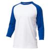 JOANOVA Clo Men's Casual Raglan 3/4 Sports Baseball Jerseys T Shirt White/Royal Blue 2X-Large view 1