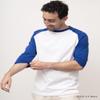 JOANOVA Clo Men's Casual Raglan 3/4 Sports Baseball Jerseys T Shirt White/Royal Blue 2X-Large view 3