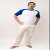 JOANOVA Clo Men's Casual Raglan 3/4 Sports Baseball Jerseys T Shirt White/Royal Blue 2X-Large view 4