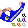 TUSANEII Custom Arm Sleeve Personalized Add Your Image Text Name - Breathable Cooling Athletic Sports Sleeve for Football Golf Volleyball Cycling, Blue view 1