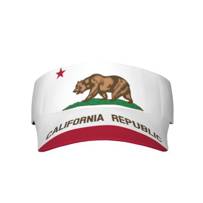 California Visors Sun Protection Hats for Men Women American State California Flag Hat Outdoor Patriotic Sun Visor Hats Adjustable Summer Sports Cap