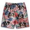 Patriotic Bernese Mountain Mens Swim Trunks - Amreican Tropical Hawaiian Mens Shorts - Summer Drawstring Beachwear Shorts Series 71 Size L view 1
